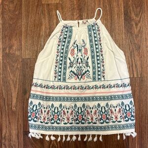 Fringe Floral tank top